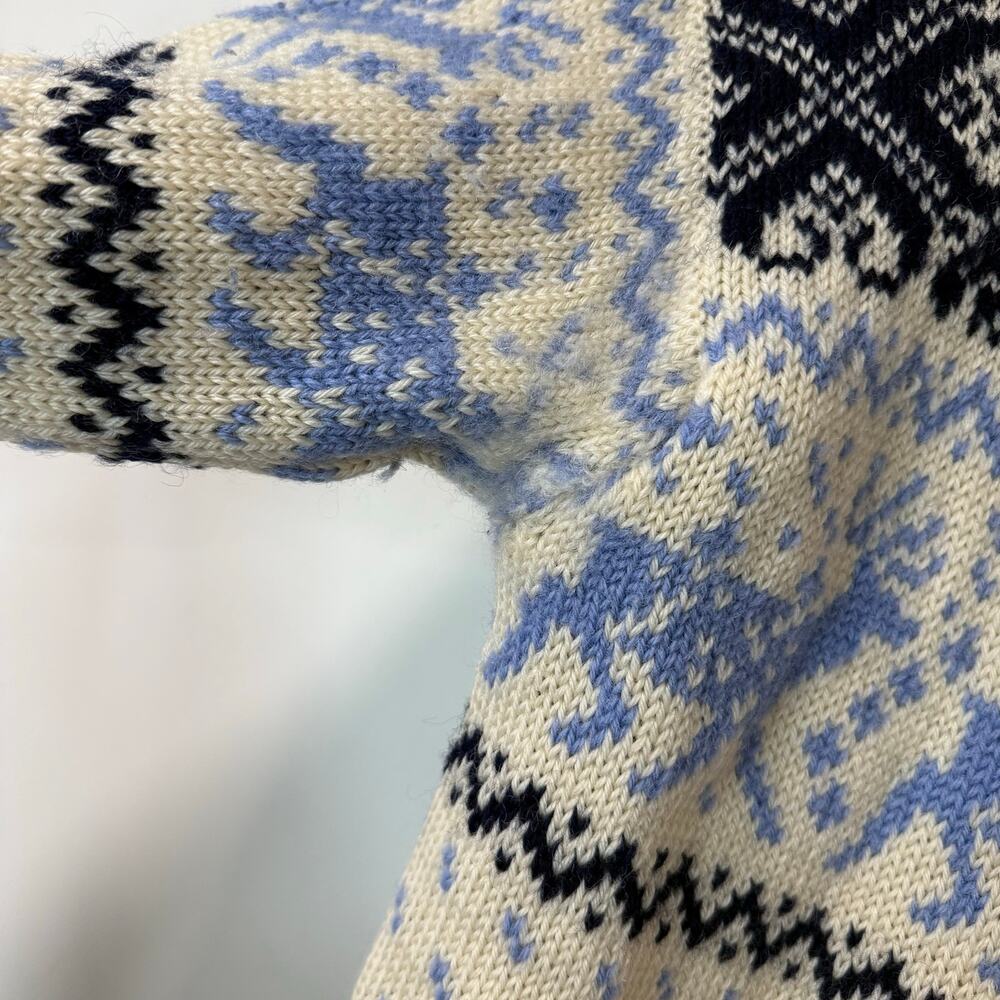 Dale of Norway Vintage Women's Sweater Cardigan Wool‎ Nordic Cream Blue Small - Picture 5 of 9